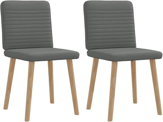 Dark Gray Fabric Dining Chairs 2-Pack Modern Design with Foam Cushion Metal & Wood Frame for Kitchen Dining Room Living Room Furniture