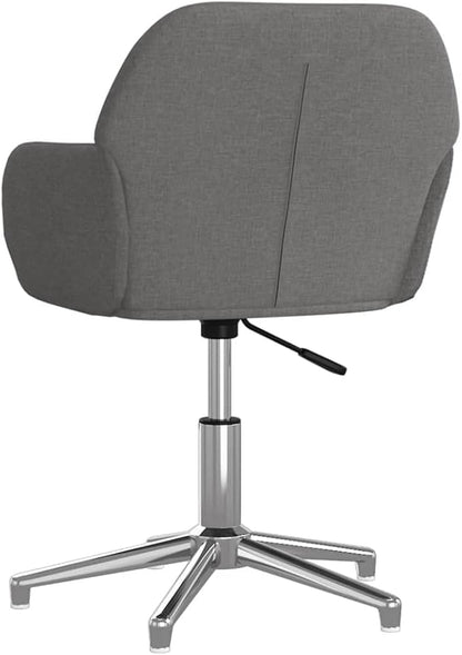 Swivel Dining Chairs Set of 2 Light Gray Fabric Upholstered Modern Accent Chairs with Ergonomic Backrest for Kitchen Dining Room and Living Room