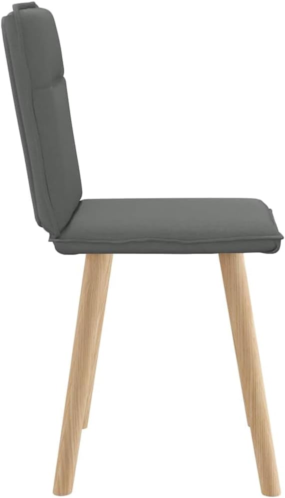 Dark Gray Fabric Dining Chairs Set of 2 Modern Farmhouse Design Metal-Wood Frame Comfortable Foam Seating for Kitchen Living Room Bedroom