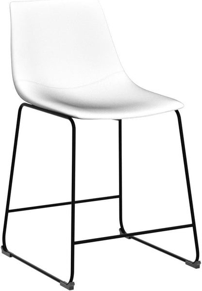 NicBex Retro Bar Stools Crazy-Horse Leather with Metal Legs Barstools, Lounge Kitchen Island Counter Stools, Set of 2, (White Color) (A-GE17020-USSU014)