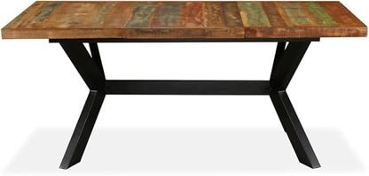 Dining Table Industrial Reclaimed Wood 70.9 x 35.4 x 29.9 in Lacquered Rectangular Mesas de Comedor for Small Spaces Seats 6 Kitchen and Dining Room