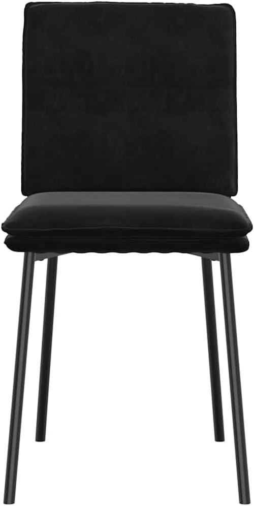 Modern Dining Chairs 4-Piece Set Black Velvet Upholstery with Sturdy Metal Wood Frame Comfortable Foam Seat for Dining Room Kitchen Living Room Furniture