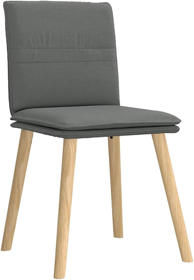 6-Piece Dark Gray Fabric Dining Chairs Set with Metal-Wood Frame, Comfortable Modern Kitchen Living Room Furniture, Sturdy Foam Padded Seats for Dining Room, Farmhouse, Home Decor