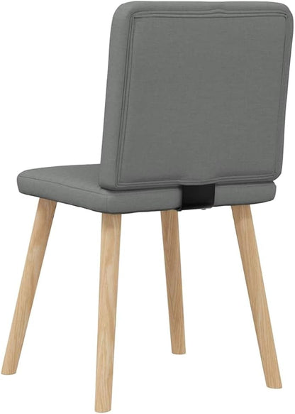 6-Piece Dark Gray Fabric Dining Chairs Set with Thick Foam Cushion, Sturdy Metal and Wood Frame Modern Farmhouse Kitchen Living Room Furniture