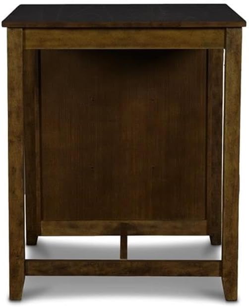 New Classic Furniture Gia Counter Table with Two Chairs and Storage Shelf, 30-Inch, Brown