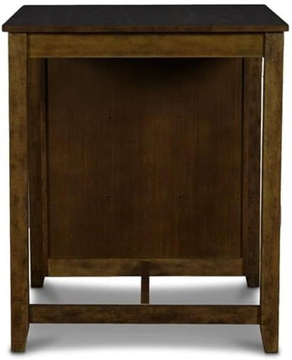 New Classic Furniture Gia Counter Table with Two Chairs and Storage Shelf, 30-Inch, Brown