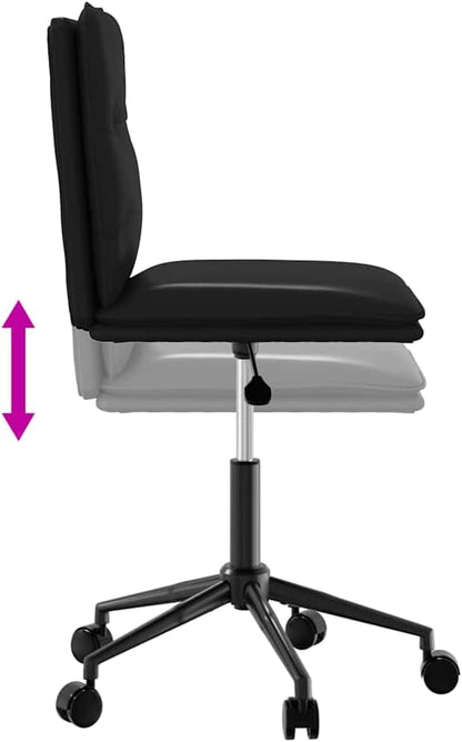 Modern Dining Chairs 2-Piece Set Black Faux Leather Adjustable Height Kitchen Chairs with Metal Frame for Dining Room Living Room Farmhouse Decor