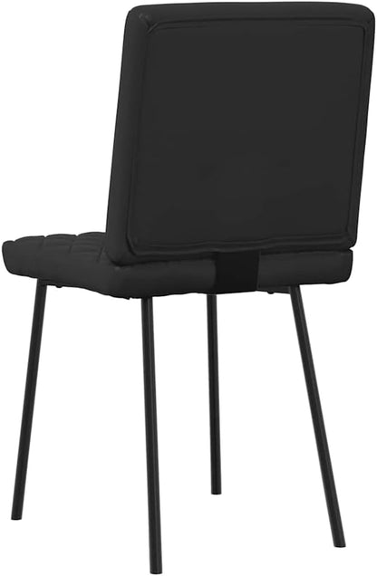 Modern Faux Leather Dining Chair Set of 6 Black 21.3 x 17.7 x 32.7 in, Matte Metal Leg Accent Seating for Kitchen Living Room Restaurant, Comfortable Foam, Farmhouse Style