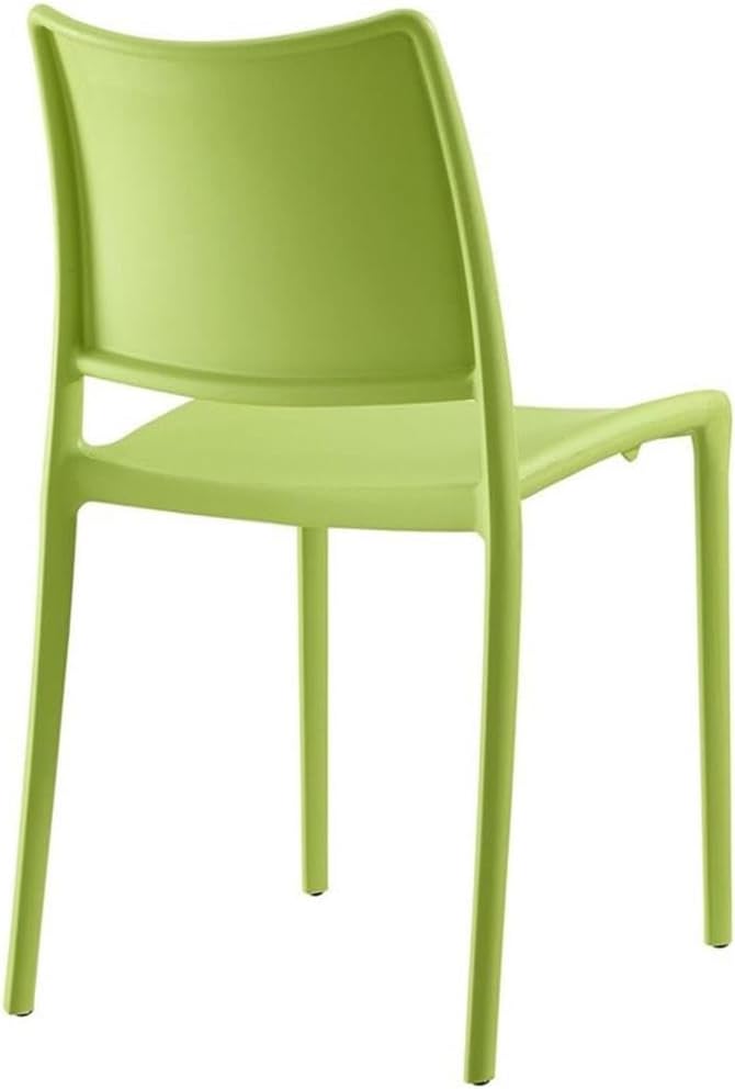 Modway Hipster Contemporary Modern Molded Plastic Stacking Dining Chair in Green