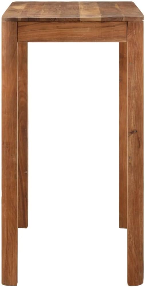 Bar Table Honey Solid Acacia Wood 43.3x21.7x41.7 in Dining Room Kitchen Island Style High Top Rectangular Counter Table for Living Space Bar Area