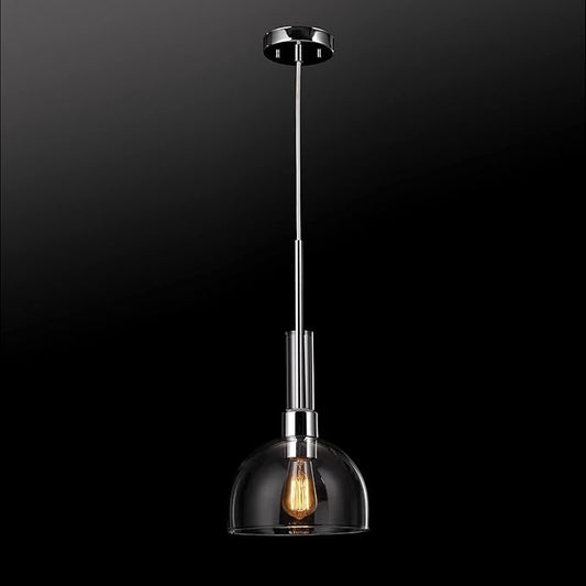 GLOBE Electric 60896 Tai 1-Light Pendant, Chrome, Clear Glass Shade, Bulb Not Included