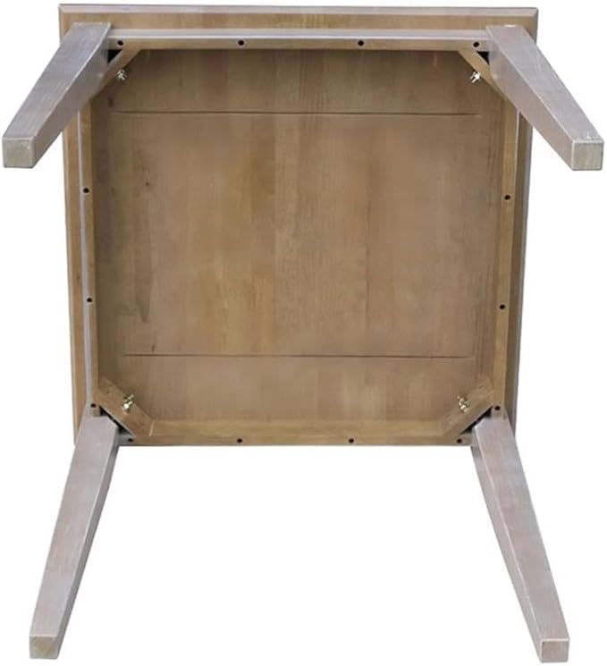 International Concepts Solid Wood Top Table - Dining Height, Washed Gray Taupe