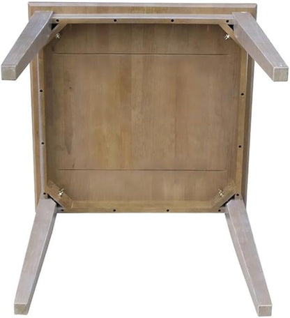 International Concepts Solid Wood Top Table - Dining Height, Washed Gray Taupe