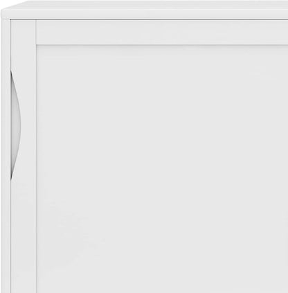 SIMPLIHOME Harper Solid Wood 48 inch Storage Cabinet in Teak Brown (Set of 2) for the Living Room, Entryway and Family Room