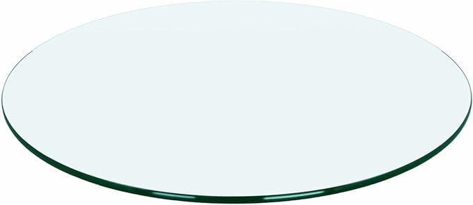 24" Round Glass Table Top - 1/4" Thick Round Polish Edge Tempered Glass, Replacement Glass Table Top for Kitchen/Patio Table