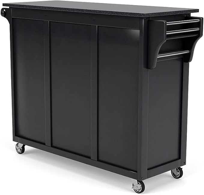 Create-a-Cart Black 2 Door Kitchen Cart with Black Granite Top by Home Styles