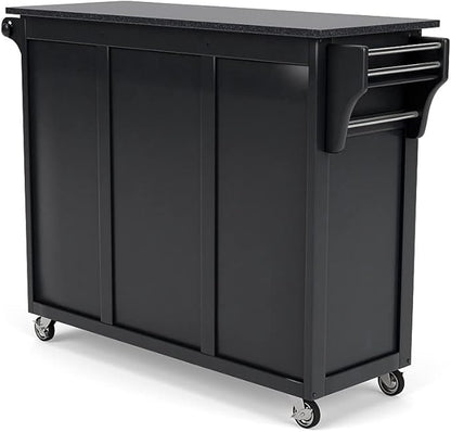 Create-a-Cart Black 2 Door Kitchen Cart with Black Granite Top by Home Styles