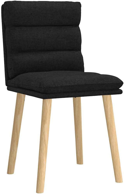Modern Dining Chairs Set of 2 Black Fabric Upholstered Kitchen Chairs with Foam Cushion, Rubber Wood Frame for Dining Room Living Room Farmhouse Decor