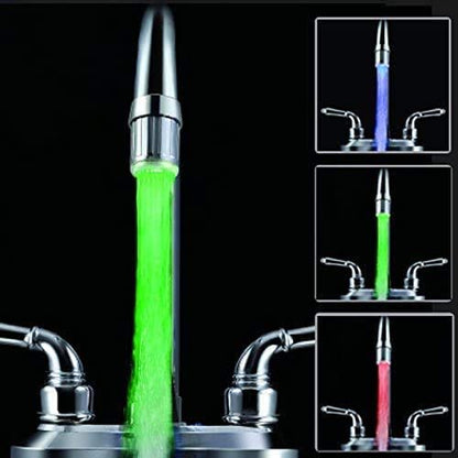 SNOMYRS 7-Color Change Automatically LED Water Faucet Light - Color Changing Tap for Kitchen and Bathroom (7 Color-3PC)
