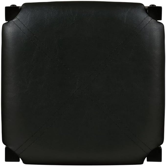 Riverbay Furniture Three Piece Wood Faux Marble Tavern Kitchen Dining Breakfast Table Set with 2 Stools in Black