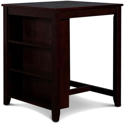 New Classic Furniture Gia Counter Table with Two Chairs and Storage Shelf, 30-Inch, Ebony
