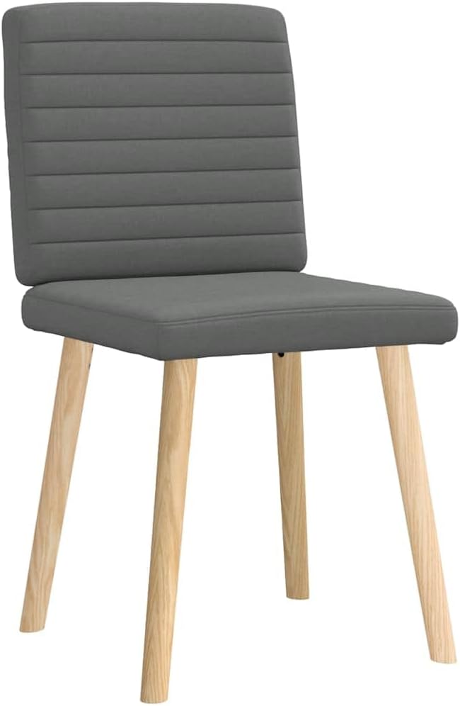 Modern Dining Chairs Set of 2 Dark Gray Fabric Upholstered Accent Chairs with Sturdy Metal Frame and Thick Foam for Kitchen Living Room Farmhouse Furniture