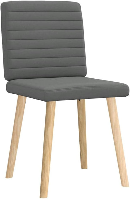 Modern Dining Chairs Set of 2 Dark Gray Fabric Upholstered Accent Chairs with Sturdy Metal Frame and Thick Foam for Kitchen Living Room Farmhouse Furniture