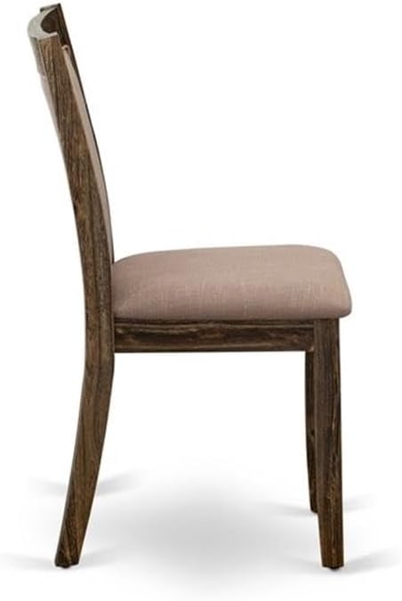 East West Furniture MZC7T48 Monza Parson Dining Chairs - Coffee Linen Fabric Padded Chairs, Set of 2, Distressed Jacobean