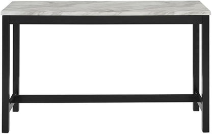 New Classic Furniture Celeste Faux Marble Theater Bar Table with 3 Bar Stool Set, Black Velvet with Black Base