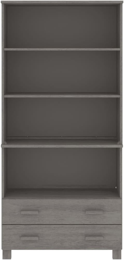 Highboard Set of 2, Light Grey Solid Pinewood MDF, Large Storage Cabinet for Living Room, Tall Buffet Cabinet with Sliding Doors Kitchen Furniture
