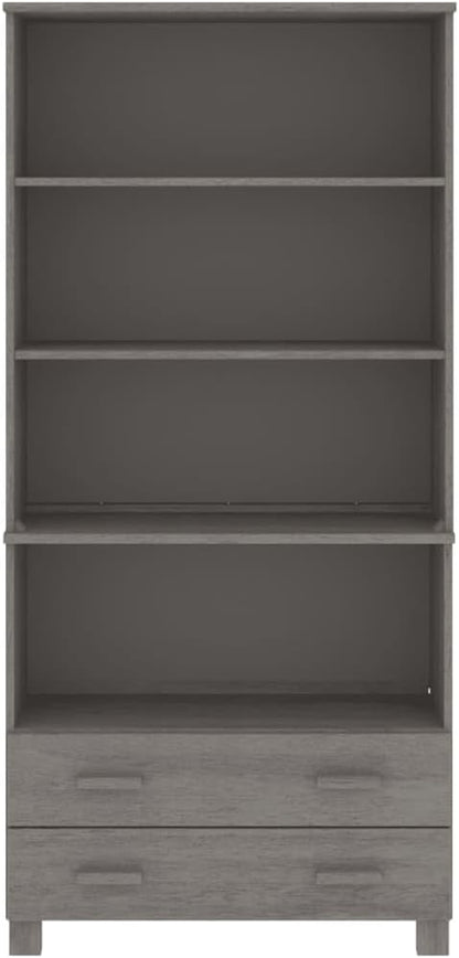 Highboard Set of 2, Light Grey Solid Pinewood MDF, Large Storage Cabinet for Living Room, Tall Buffet Cabinet with Sliding Doors Kitchen Furniture