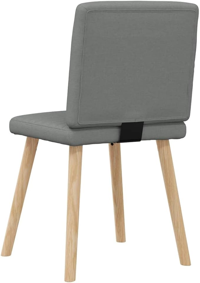 6-Piece Dark Gray Fabric Dining Chairs Set with Metal Frame - Modern Farmhouse Kitchen Chairs, Comfortable Foam Seating for Dining Room Living Room Restaurant