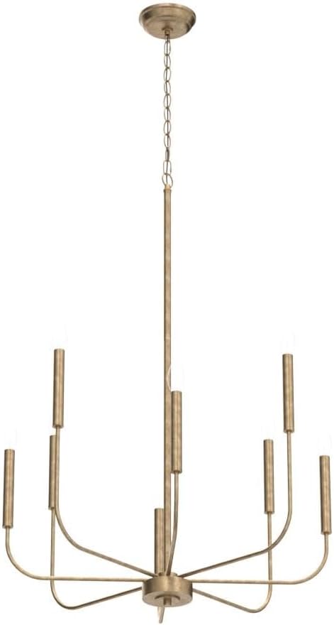 KSANA Modern Antique Gold Chandeliers for Dining Room, 8 Lights Lighting Fixture with Aged Gold Finish for Living Room, Bedroom, Foyer, Kitchen