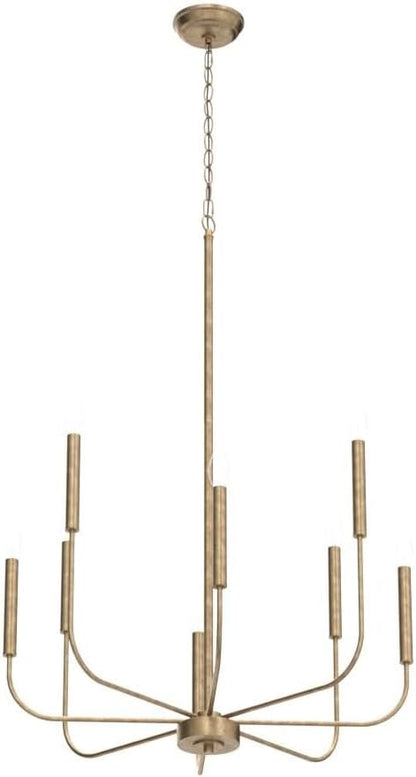 KSANA Modern Antique Gold Chandeliers for Dining Room, 8 Lights Lighting Fixture with Aged Gold Finish for Living Room, Bedroom, Foyer, Kitchen
