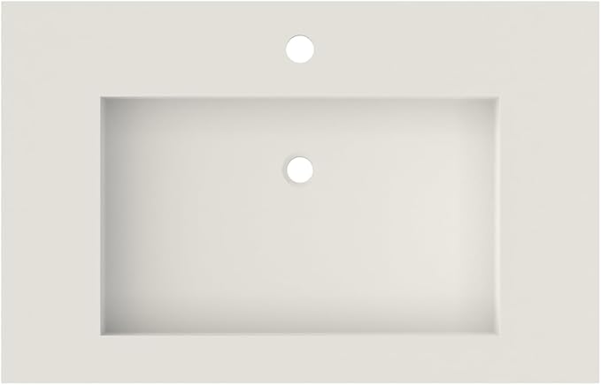 30 inch Wall Mount Floating Vanity with Sink Bathroom Vessel Sink Rectangle Modern Stone Resin White Washing Sink Art Basin for Bathroom AFS140-750