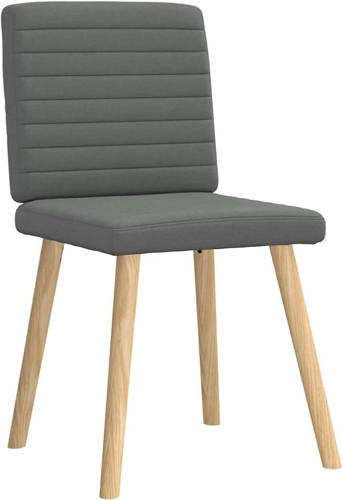 6-Piece Dark Gray Fabric Dining Chairs Set with Metal-Wood Frame, Comfortable Foam Seating for Dining Room Kitchen Living Room