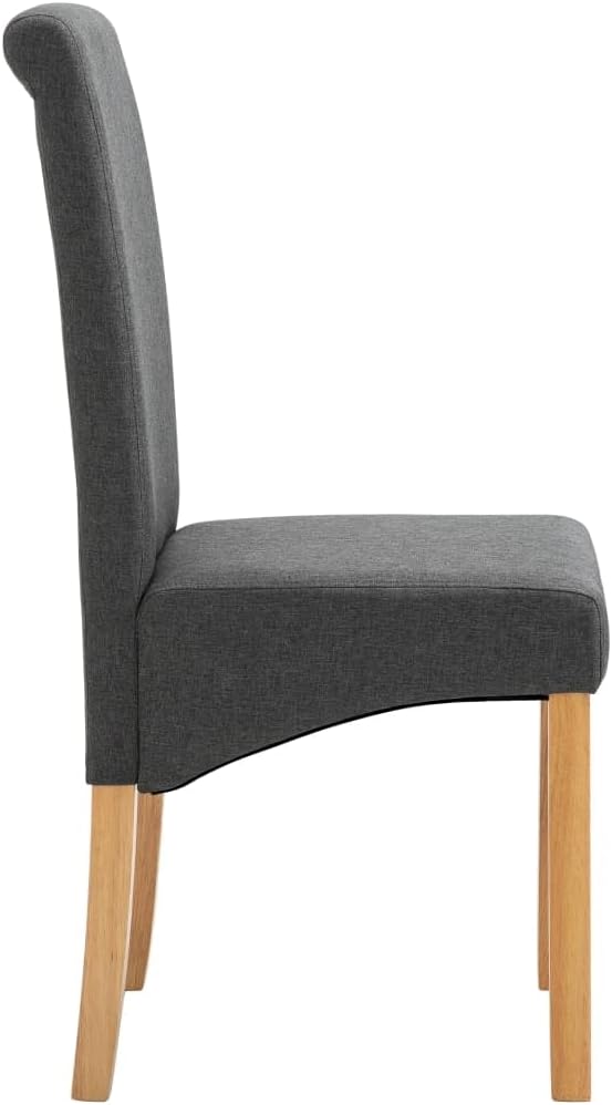 Modern Dining Chairs Set of 4 Gray Fabric and Wood Comfortable Chairs for Dining Room Kitchen Living Room