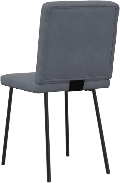 Modern Velvet Dining Chairs Set of 2 Dark Gray Accent Chairs with Metal Wood Frame - Sturdy Kitchen & Living Room Furniture, Comfortable Foam Padding