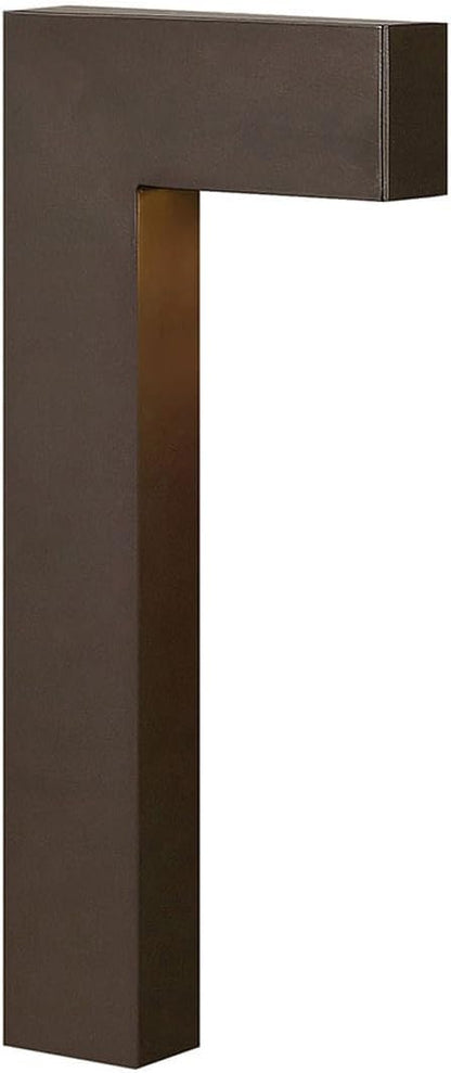 Hinkley Atlantis 15014BZ-LL Small LED Low Voltage Landscape Pathway Light, 12v, Dimmable, Aluminum, Safe for Wet Conditions, Etched Glass Lens, Wiring Kit and Ground Spike Included, Bronze Finish