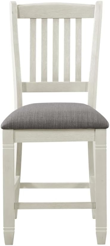 Counter Height Dining Chairs with Wood Frame and Textured Fabric Seat for Kitchen Island Use