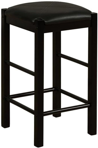 Riverbay Furniture Three Piece Wood Faux Marble Tavern Kitchen Dining Breakfast Table Set with 2 Stools in Black