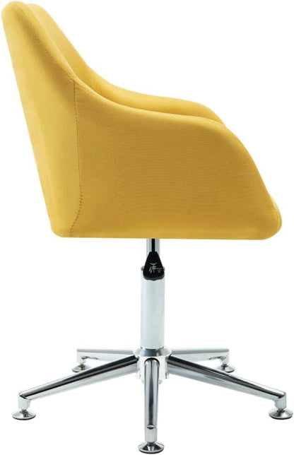 Swivel Dining Chairs 2 Pcs Yellow Fabric Adjustable Height Modern Kitchen Chairs with 360-Degree Rotation for Living Room, Bedroom, Office