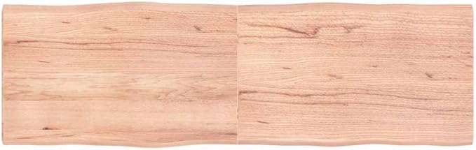 Solid Oak Live Edge Tabletop 63 x 19.7 x 1.6 in, Varnished Butcher Block Countertop for Dining Room, Workbench, Foldable Desk Surface, Indoor Use
