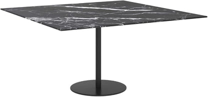 31.5 x 31.5 inch Square Tempered Glass Table Top in Black White Marble Design, Modern Indoor Dining Coffee Countertop Tabletop for Living Room Kitchen and Office