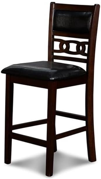 New Classic Furniture Gia Counter Table with Two Chairs and Storage Shelf, 30-Inch, Ebony