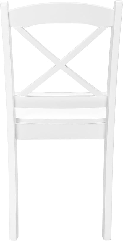 Monarch Specialties I 1320 Dining Chair, Set of 2, Side, Kitchen, Dining Room, White, Wood Legs, Transitional