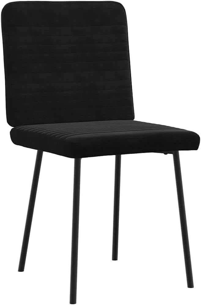 6-Piece Black Velvet Dining Chairs Set with Metal and Wood Frame, Modern Accent Chairs for Kitchen, Dining Room, Living Room, Farmhouse Style, Comfortable Seat & Sturdy Construction