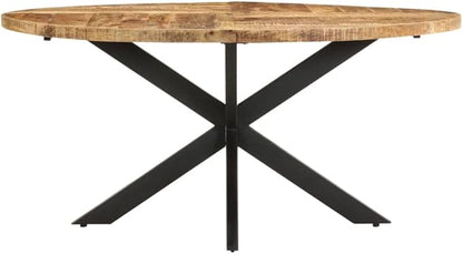 Dining Table,Round Dining Table,Writing Desk, Computer Desk, Balcony Table,for Home, Restaurant, bar, Pub, Bistro, Coffee Shop, Kitchen Island, 63"x35.4"x29.5" Rough Mango Wood