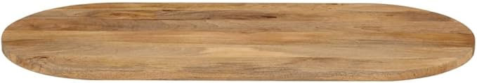 Oval Solid Mango Wood Table Top 39.4x15.7x1.0 Inches, Rustic Brown Desk Replacement Surface for Dining Room and Kitchen Island DIY Furniture Projects