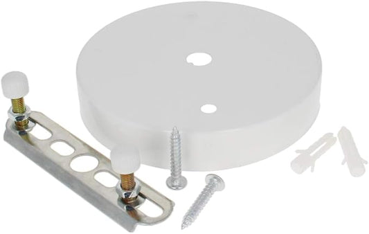 1Pcs Chandelier Canopy Kit, Bettomshin 10x2cm/3.94x0.79"(DxH) Iron Retro Ceiling Lighting Modern Canopy Kit Light Fixture Cover Plate with Hardware for Pendant Lighting Fixtures (White)